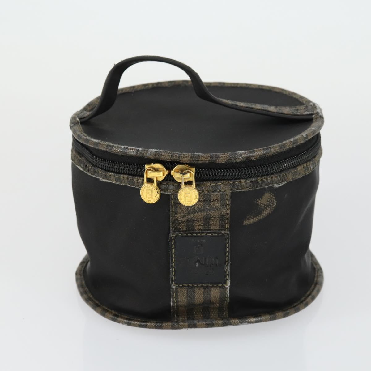FENDI Gucci Zucca Canvas Pecan Canvas Hand Bag 4 Set Black Brown Auth bs32352