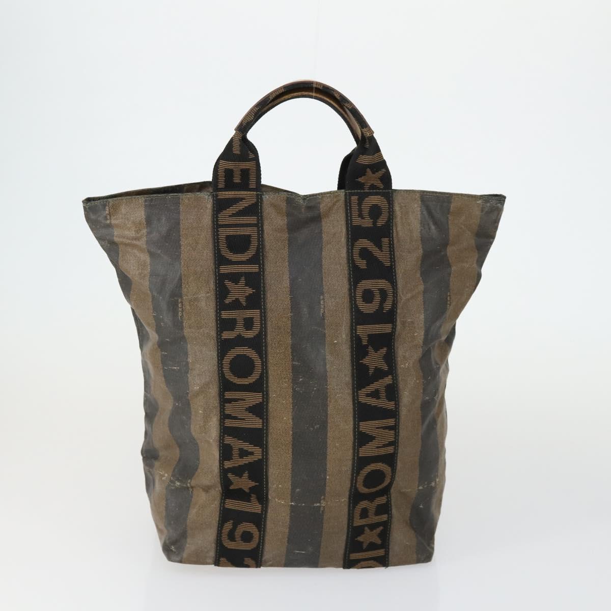 FENDI Gucci Zucca Canvas Pecan Canvas Hand Bag 4 Set Black Brown Auth bs32352