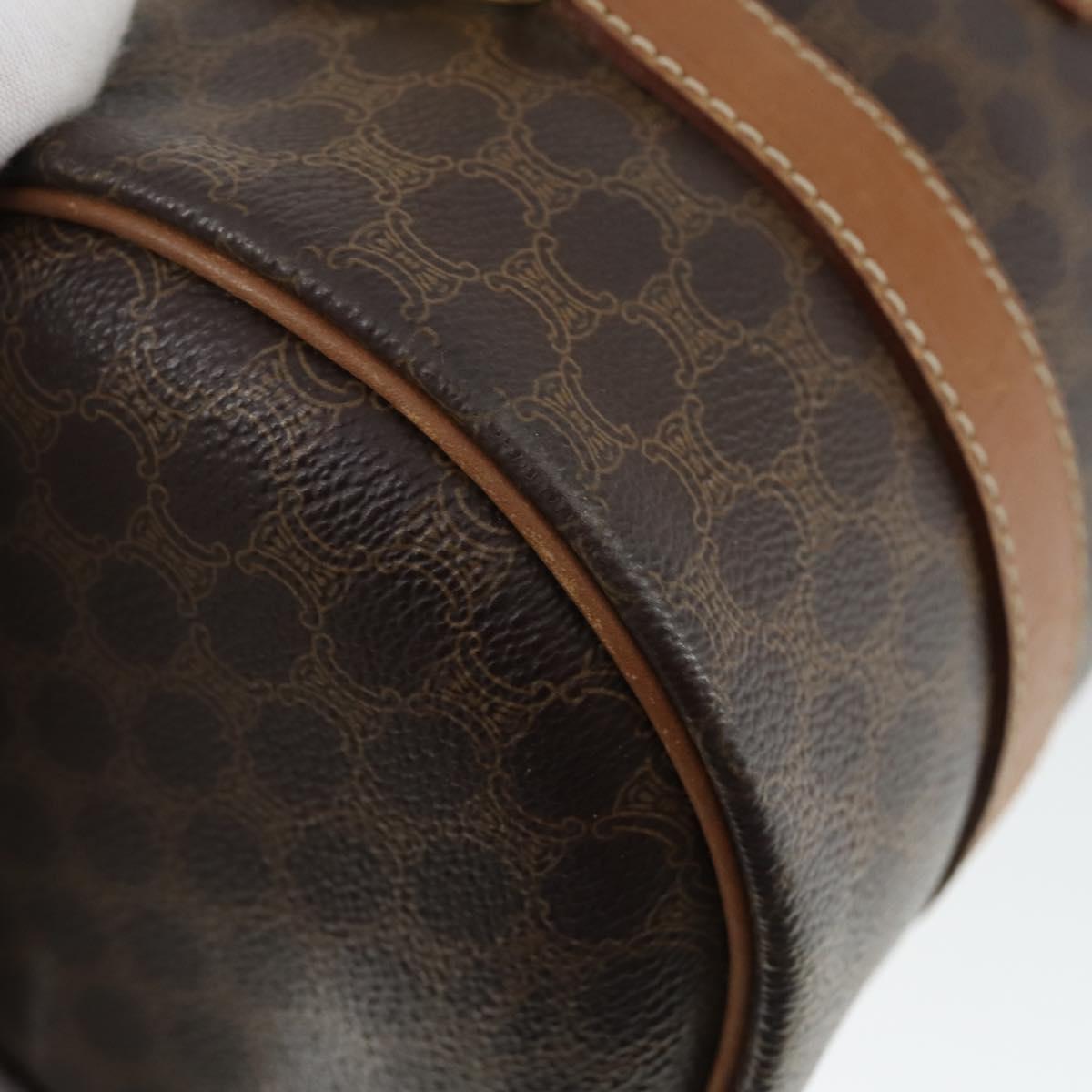 CELINE Macadam Canvas Hand Bag Leather PVC 2 Set Brown Auth bs32353