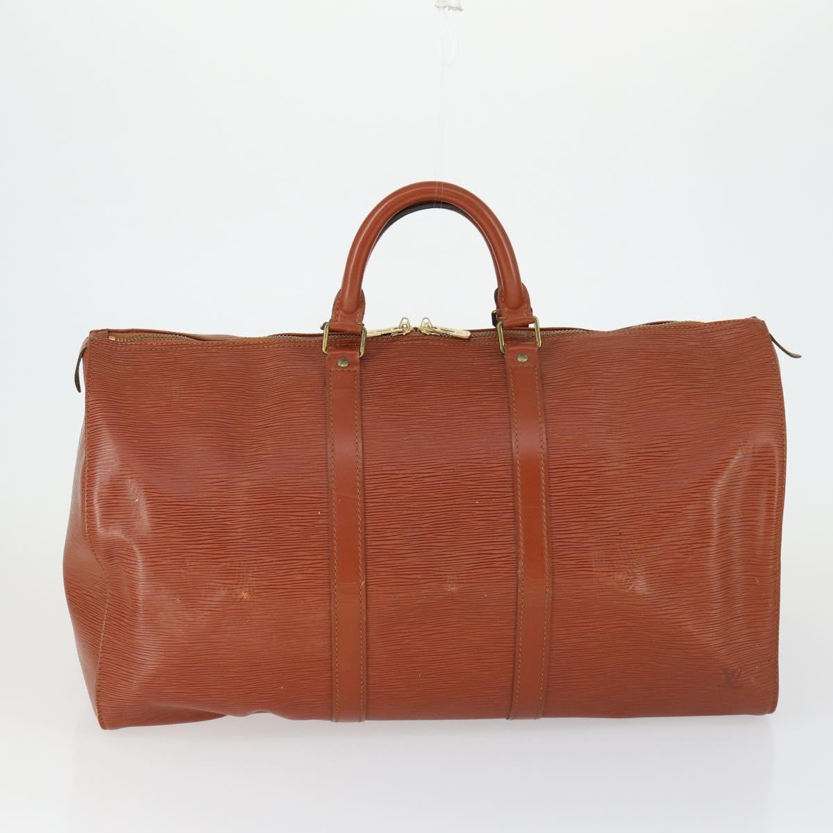 LOUIS VUITTON Epi Monogram Shoulder Strap Boston Bag 2 Set Brown LV Auth bs32354