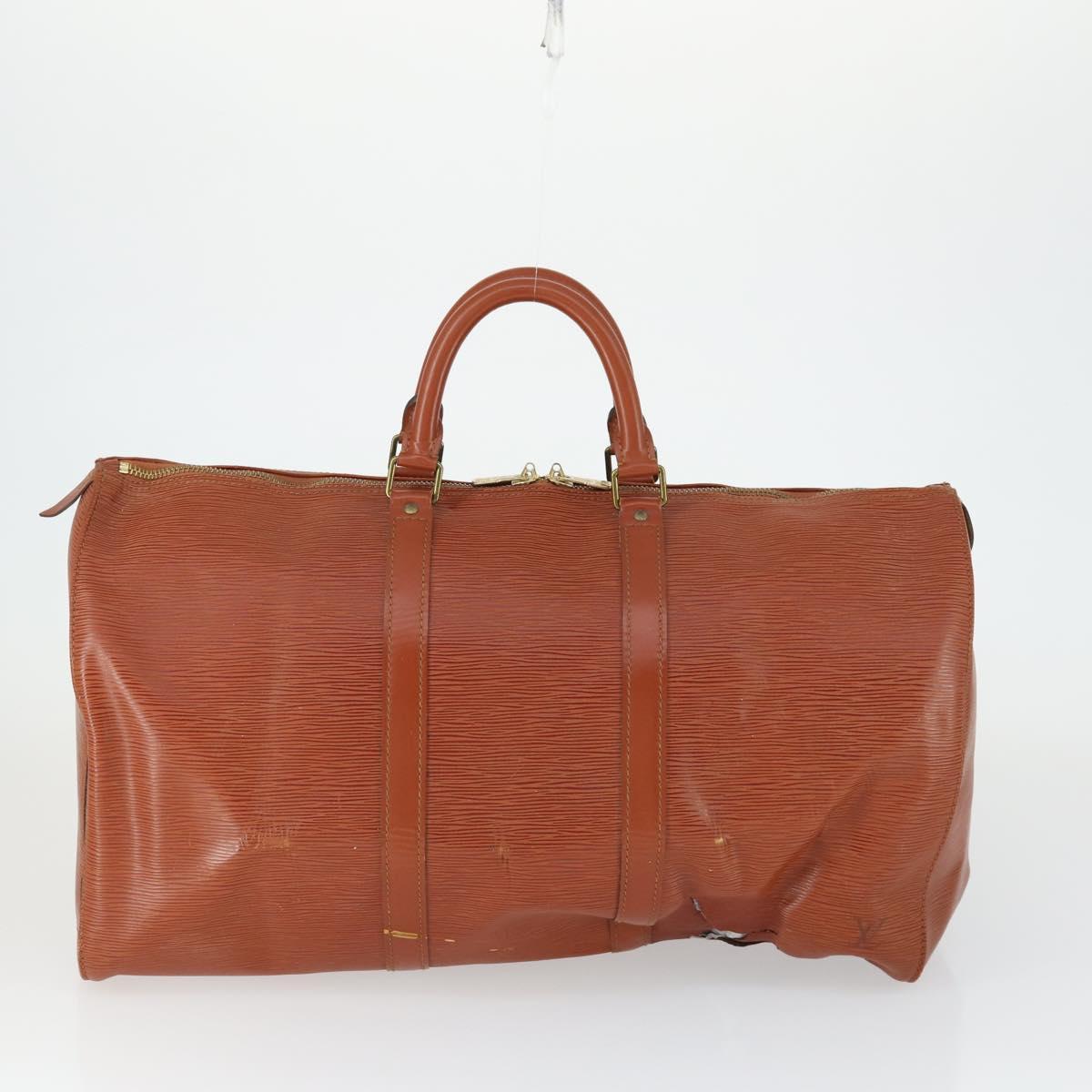 LOUIS VUITTON Epi Monogram Shoulder Strap Boston Bag 2 Set Brown LV Auth bs32354