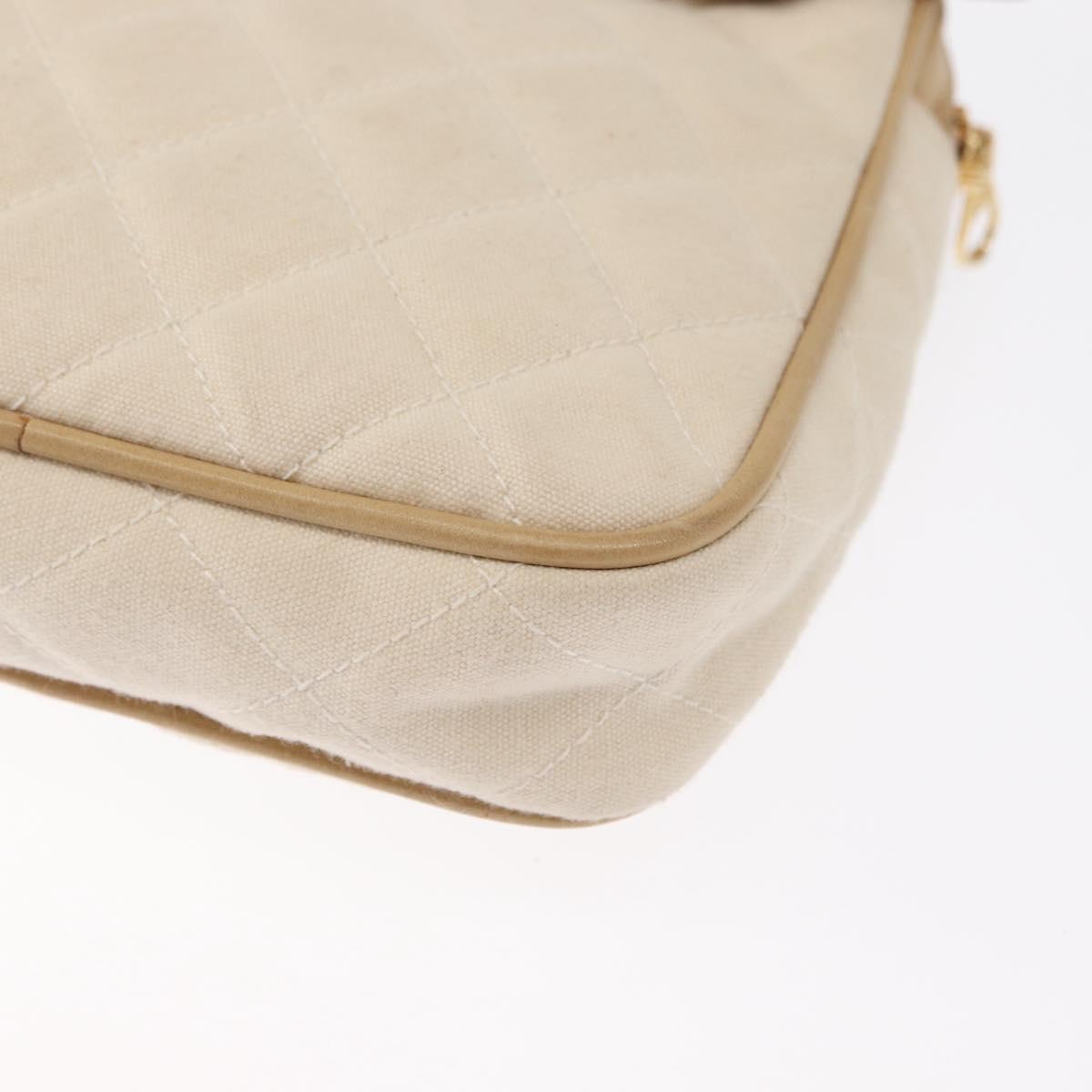 CHANEL Matelasse Waist bag Canvas Beige Gold CC Auth bs32356