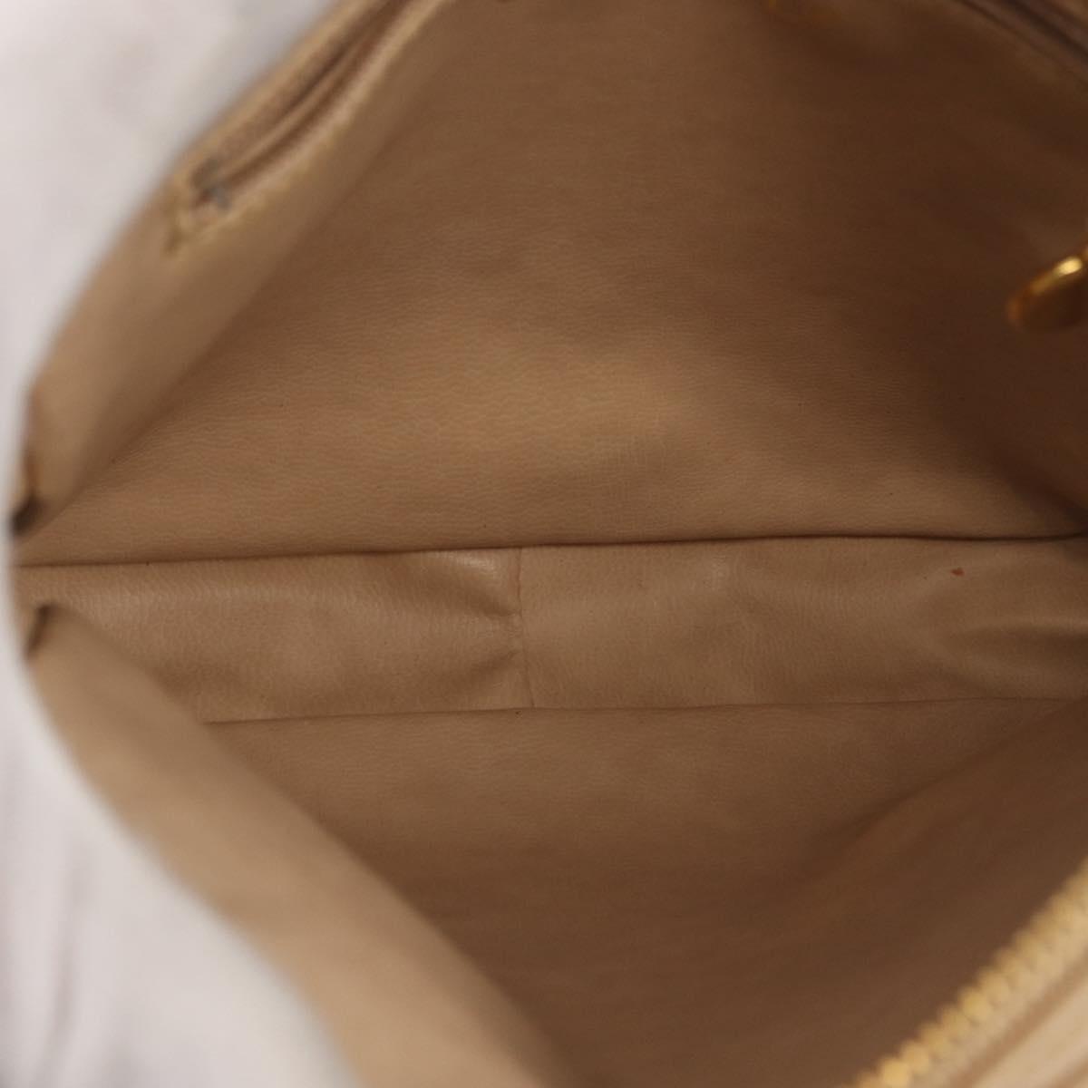 CHANEL Matelasse Waist bag Canvas Beige Gold CC Auth bs32356