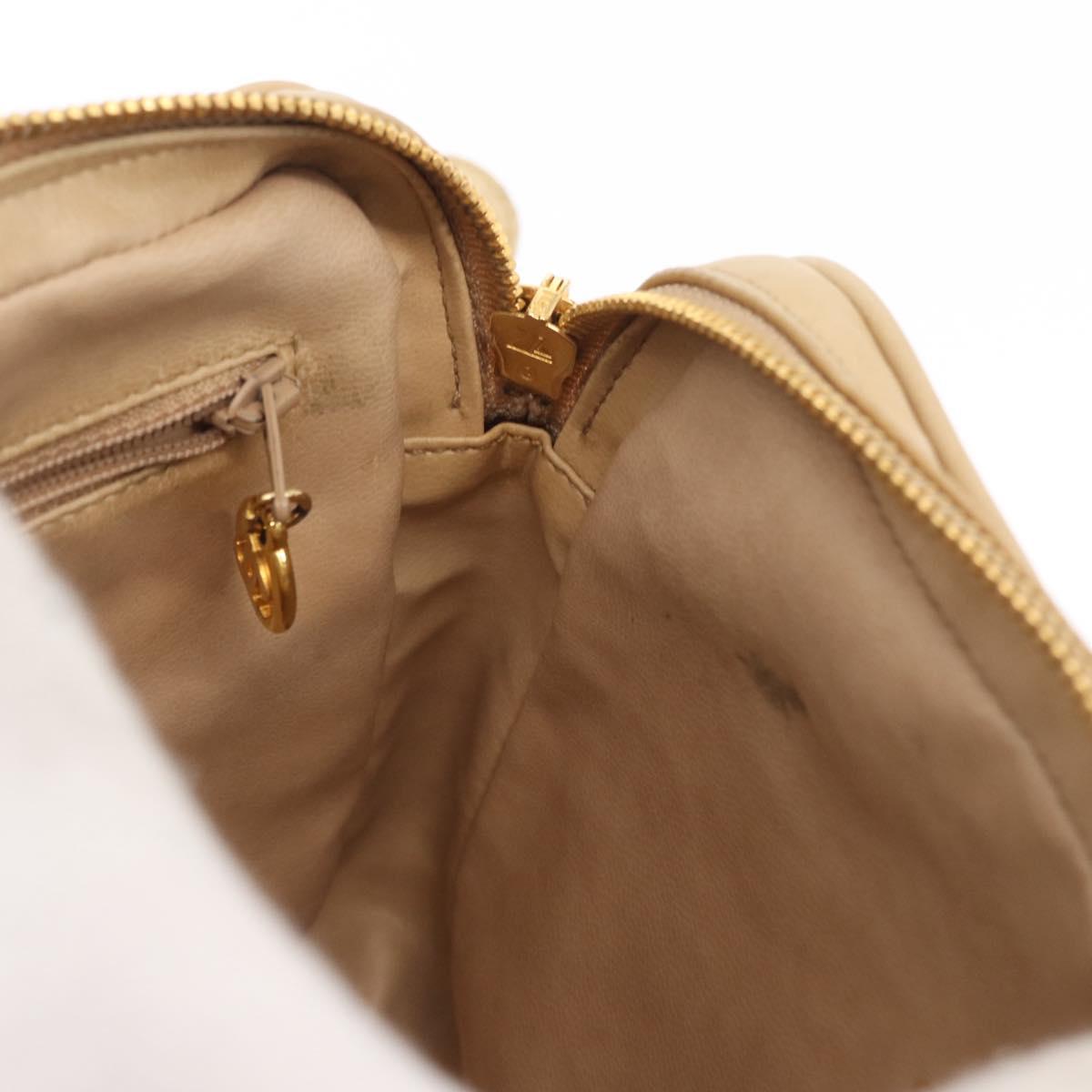 CHANEL Matelasse Waist bag Canvas Beige Gold CC Auth bs32356
