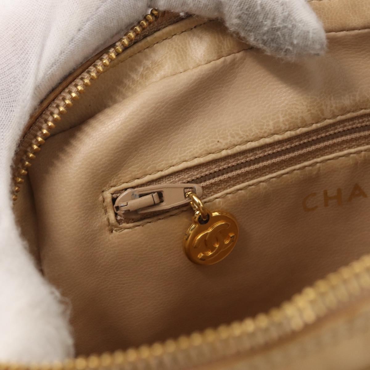CHANEL Matelasse Waist bag Canvas Beige Gold CC Auth bs32356