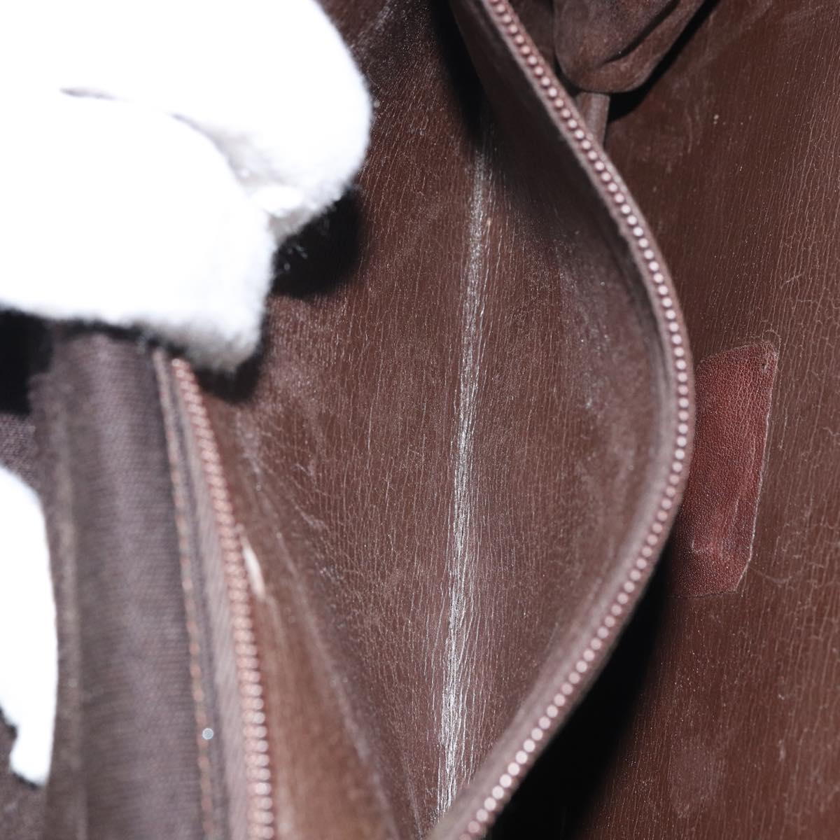 CHANEL Matelasse Chain Shoulder Bag cotton Brown Gold CC Auth bs32358