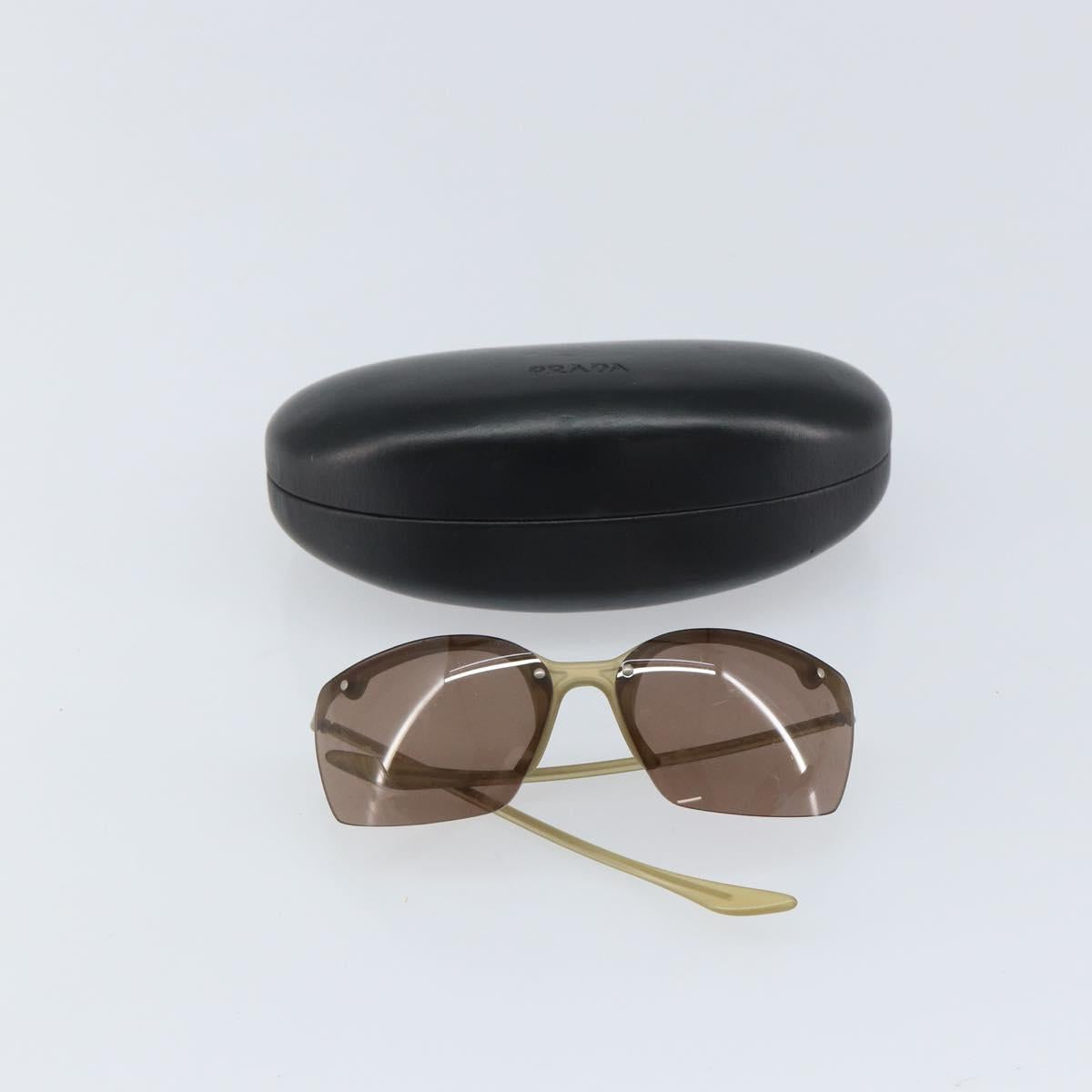PRADA Sunglasses plastic Beige Auth bs32375