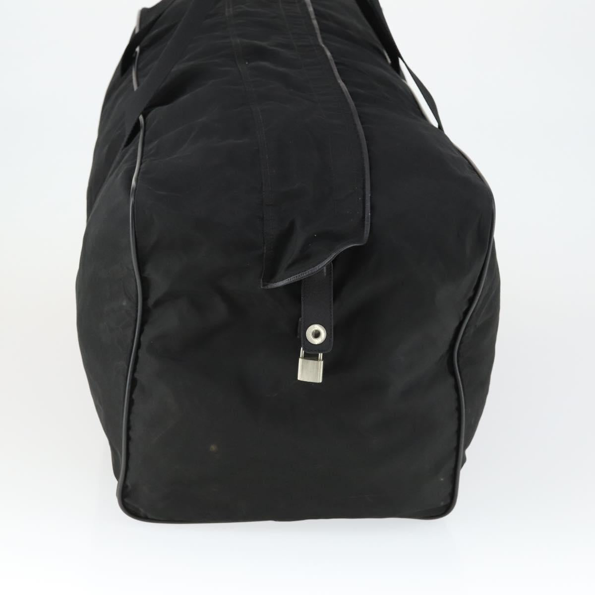 PRADA Boston Bag Nylon Black Silver Auth bs32377