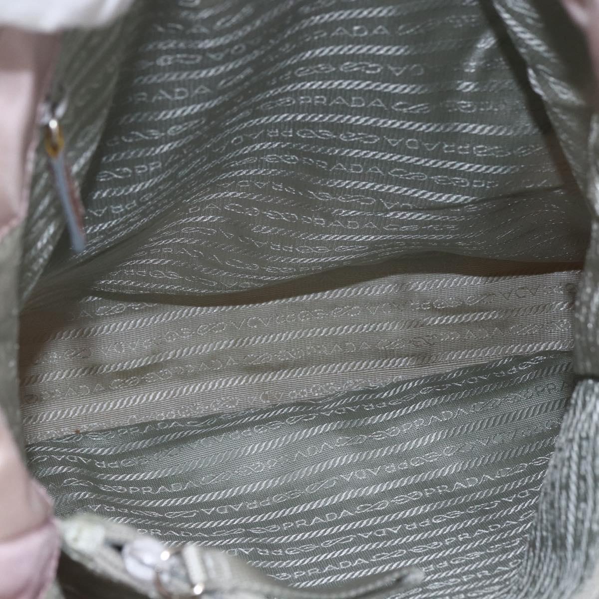 PRADA Tote Bag Nylon Pink Silver Auth bs32378