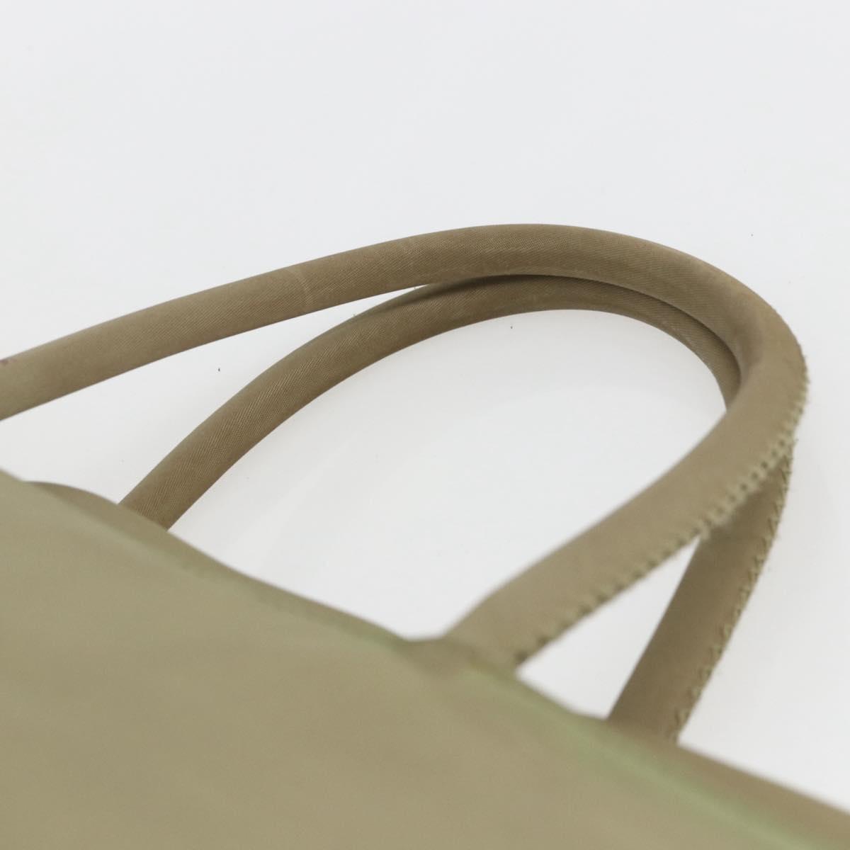 PRADA Hand Bag Nylon Khaki Silver Auth bs32380