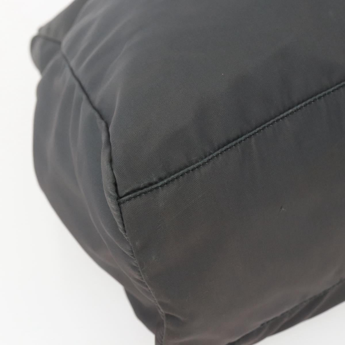 PRADA Hand Bag Nylon Gray Silver Auth bs32381