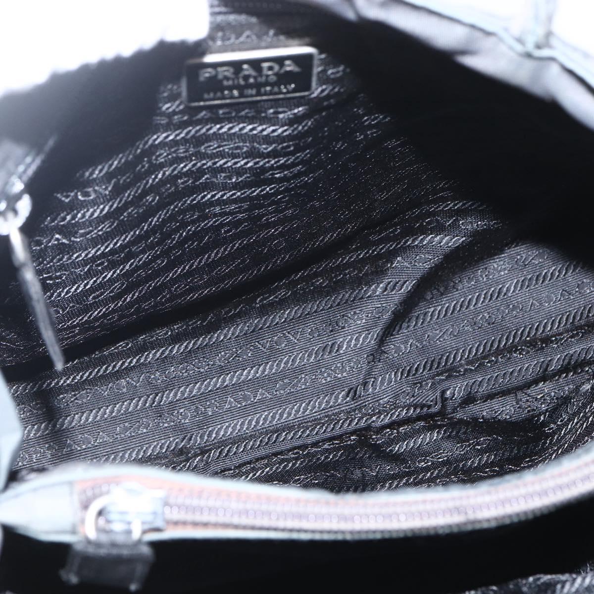 PRADA Hand Bag Nylon Gray Silver Auth bs32381