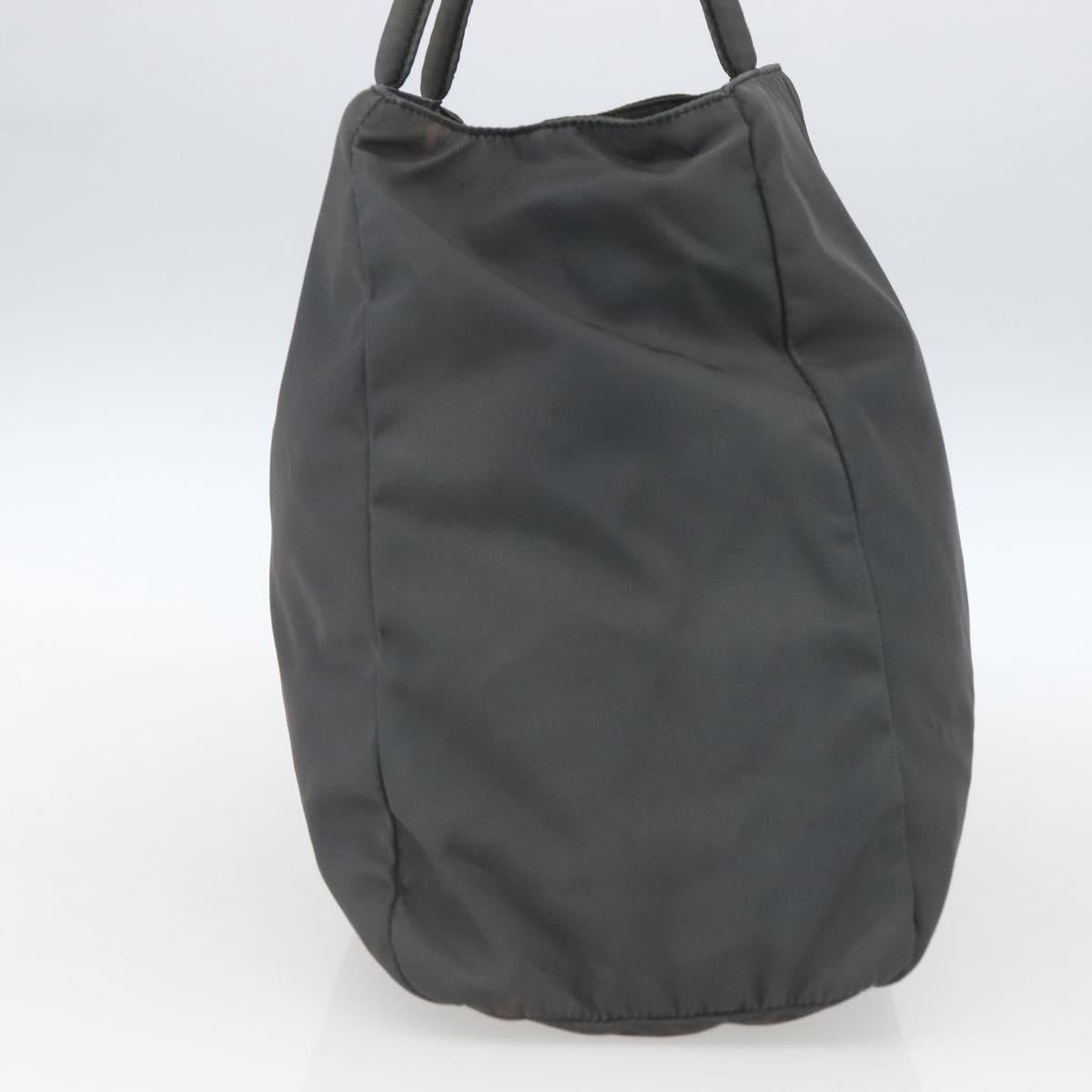 PRADA Hand Bag Nylon Gray Silver Auth bs32381