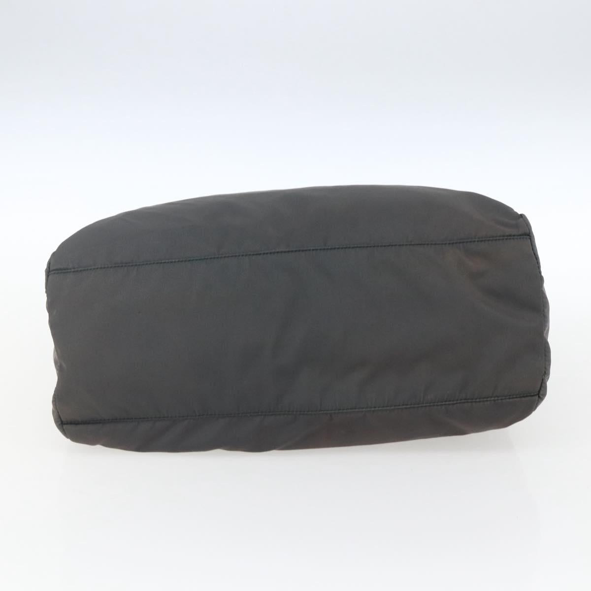 PRADA Hand Bag Nylon Gray Silver Auth bs32381