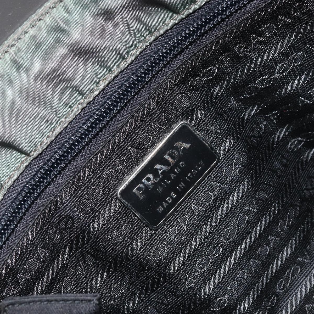 PRADA Shoulder Bag Nylon Gray Silver Auth bs32382