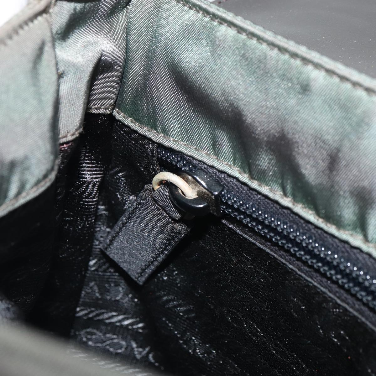 PRADA Shoulder Bag Nylon Gray Silver Auth bs32382
