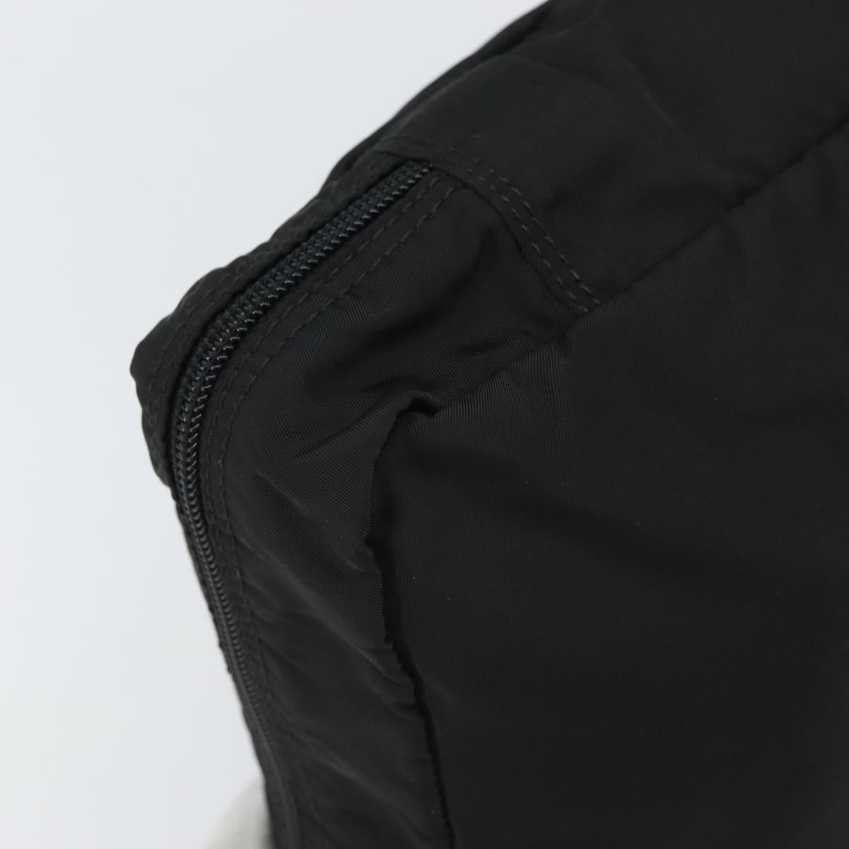 PRADA Clutch Bag Nylon Black Silver Auth bs32384