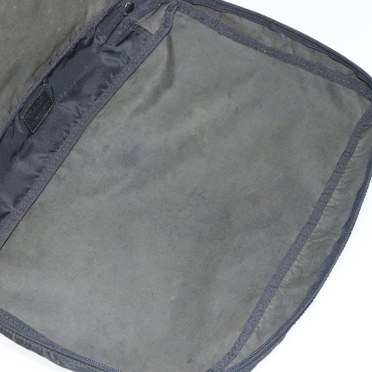 PRADA Clutch Bag Nylon Black Silver Auth bs32384