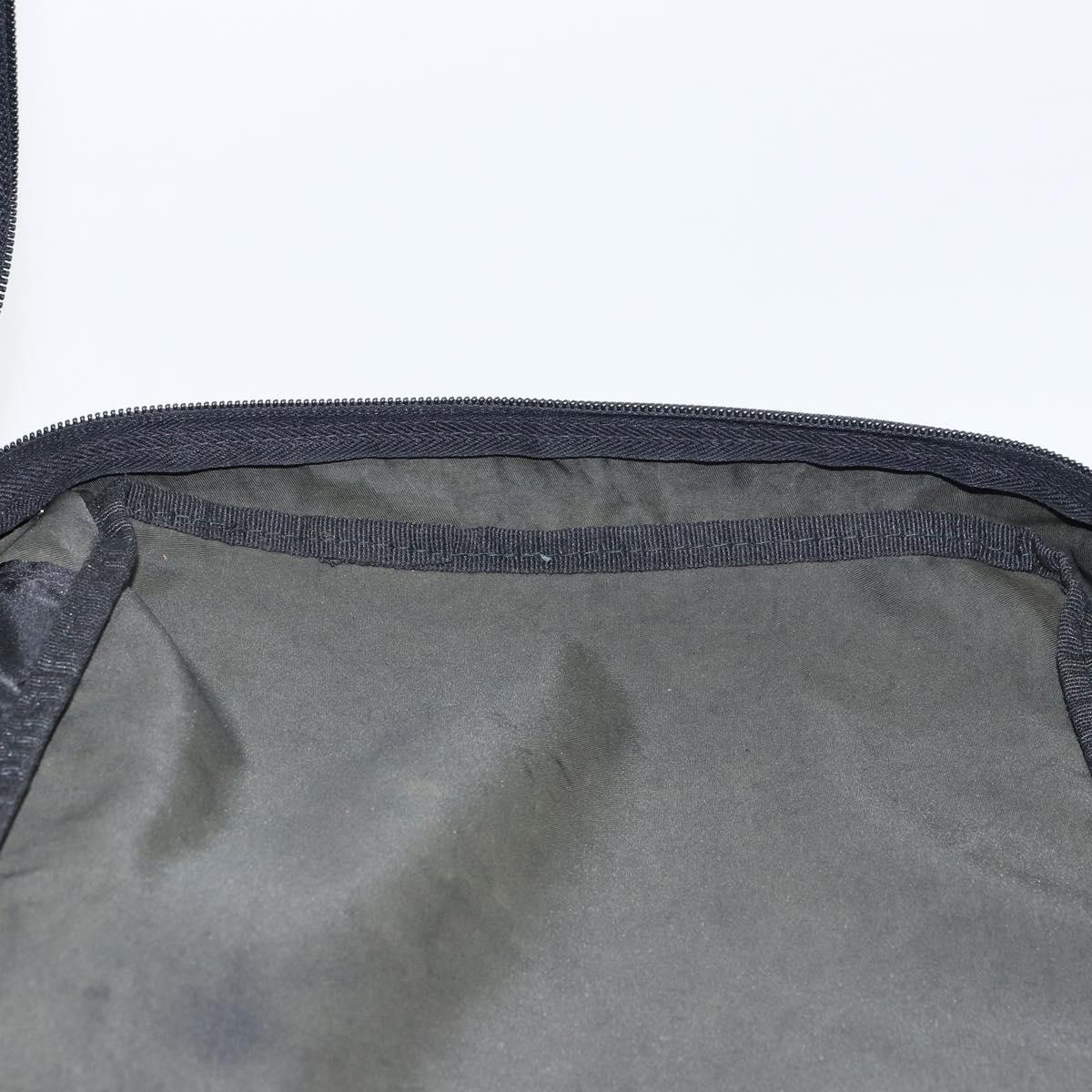 PRADA Clutch Bag Nylon Black Silver Auth bs32384