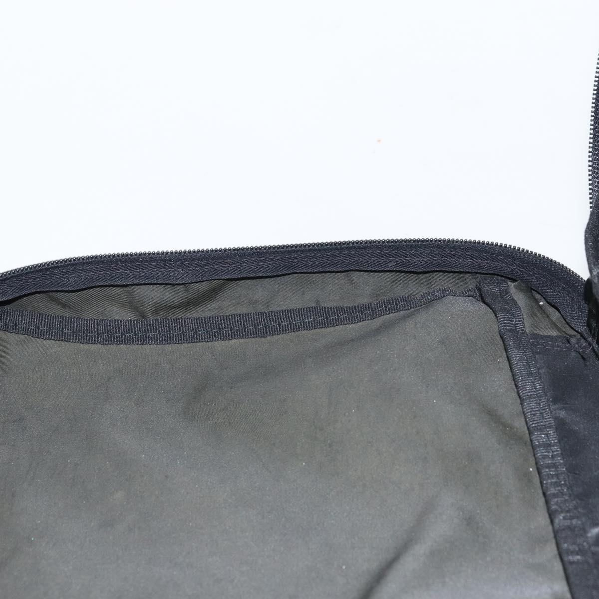 PRADA Clutch Bag Nylon Black Silver Auth bs32384