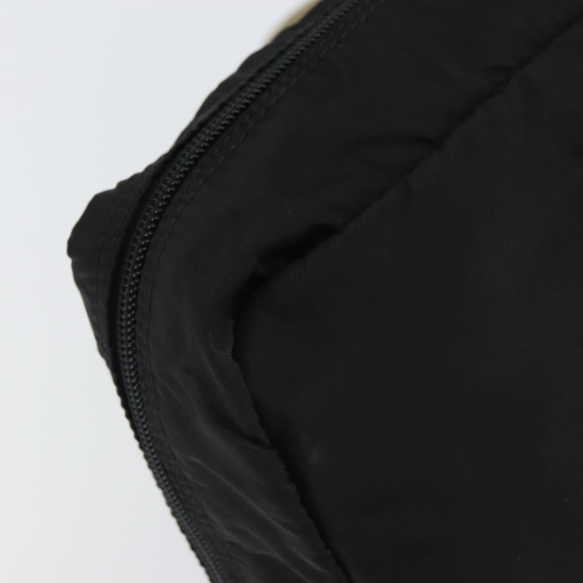 PRADA Clutch Bag Nylon Black Silver Auth bs32384