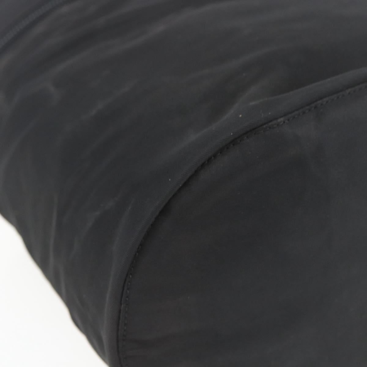 PRADA Hand Bag Nylon Black Silver Auth bs32385