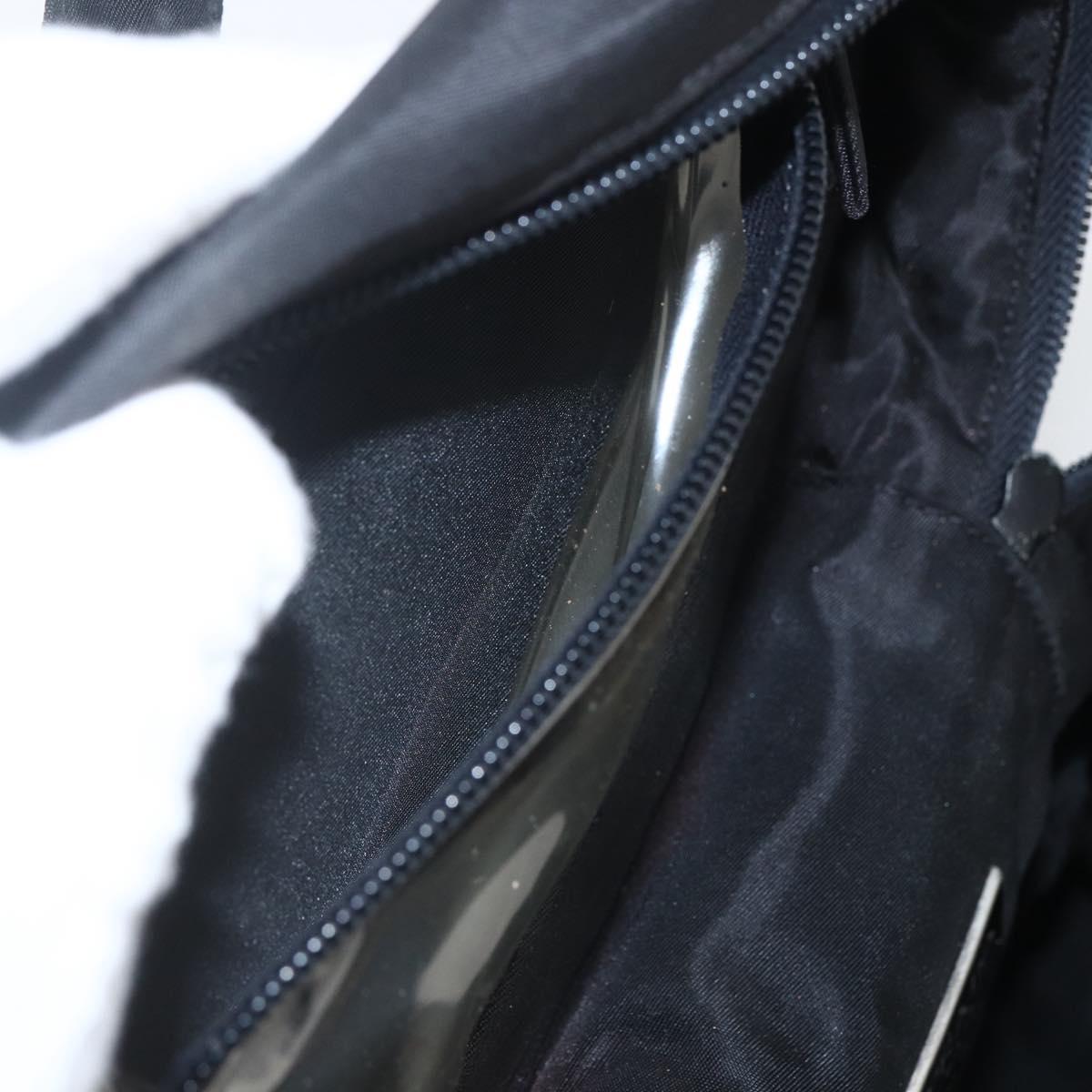 PRADA Hand Bag Nylon Black Silver Auth bs32385