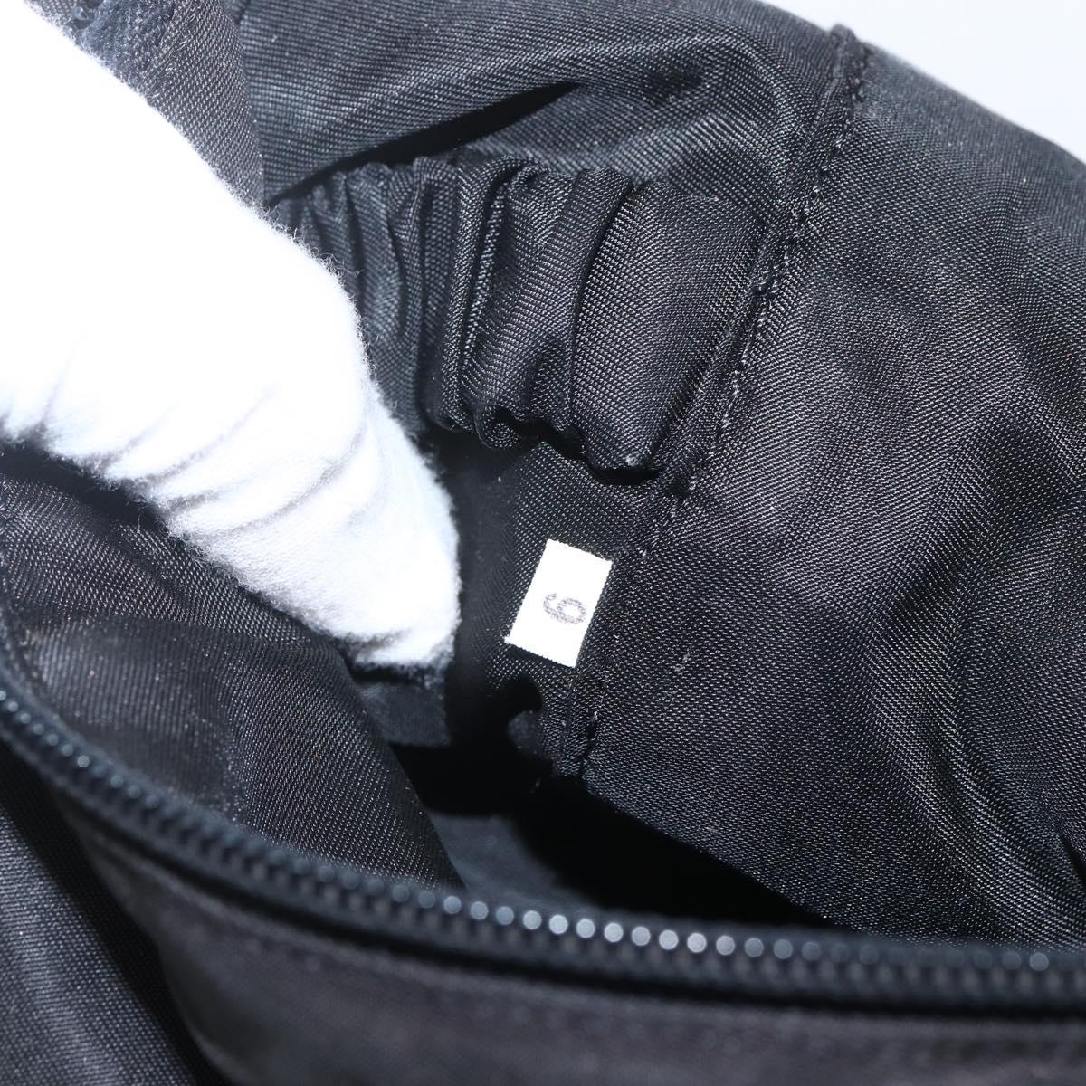 PRADA Hand Bag Nylon Black Silver Auth bs32385