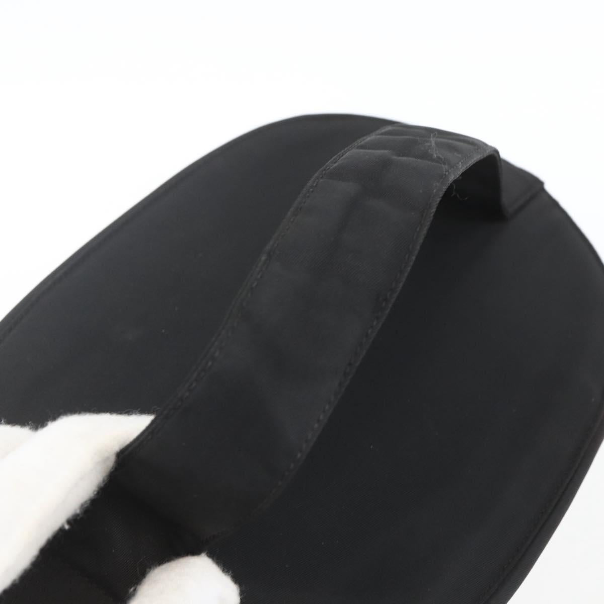 PRADA Hand Bag Nylon Black Silver Auth bs32385