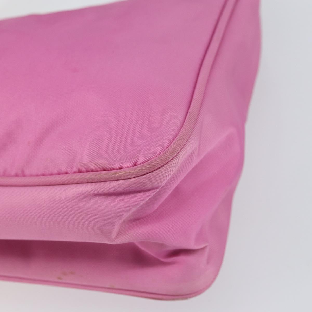 PRADA Hand Pouch Nylon Pink Auth bs32387