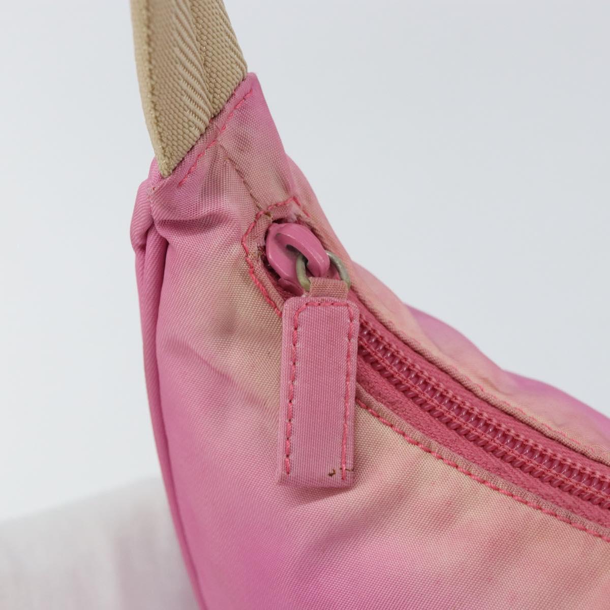 PRADA Hand Pouch Nylon Pink Auth bs32387