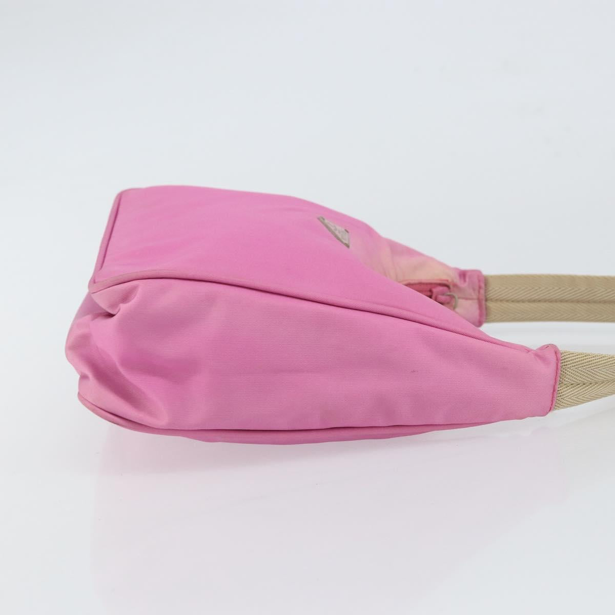 PRADA Hand Pouch Nylon Pink Auth bs32387