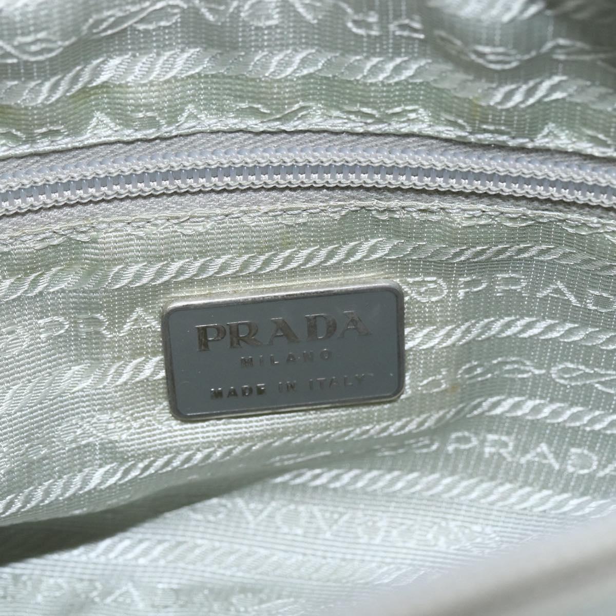PRADA Shoulder Bag Nylon Light Blue Silver Auth bs32390