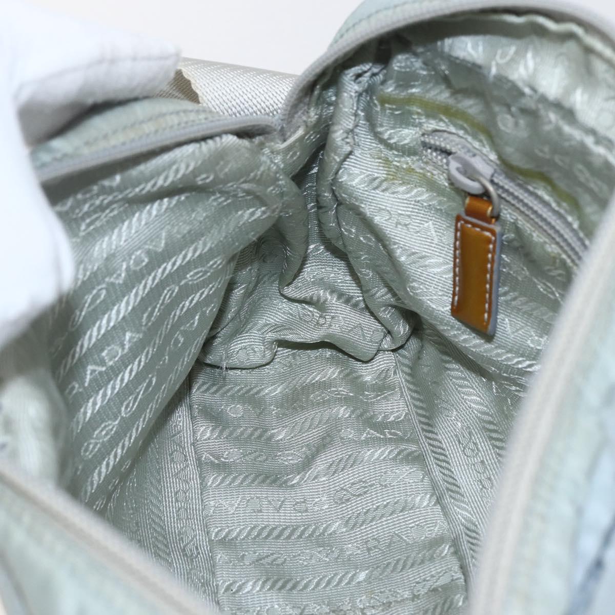 PRADA Shoulder Bag Nylon Light Blue Silver Auth bs32390