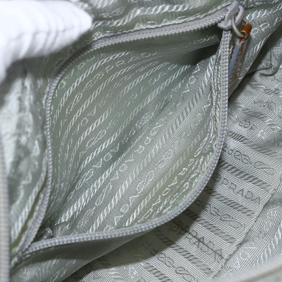 PRADA Shoulder Bag Nylon Light Blue Silver Auth bs32390