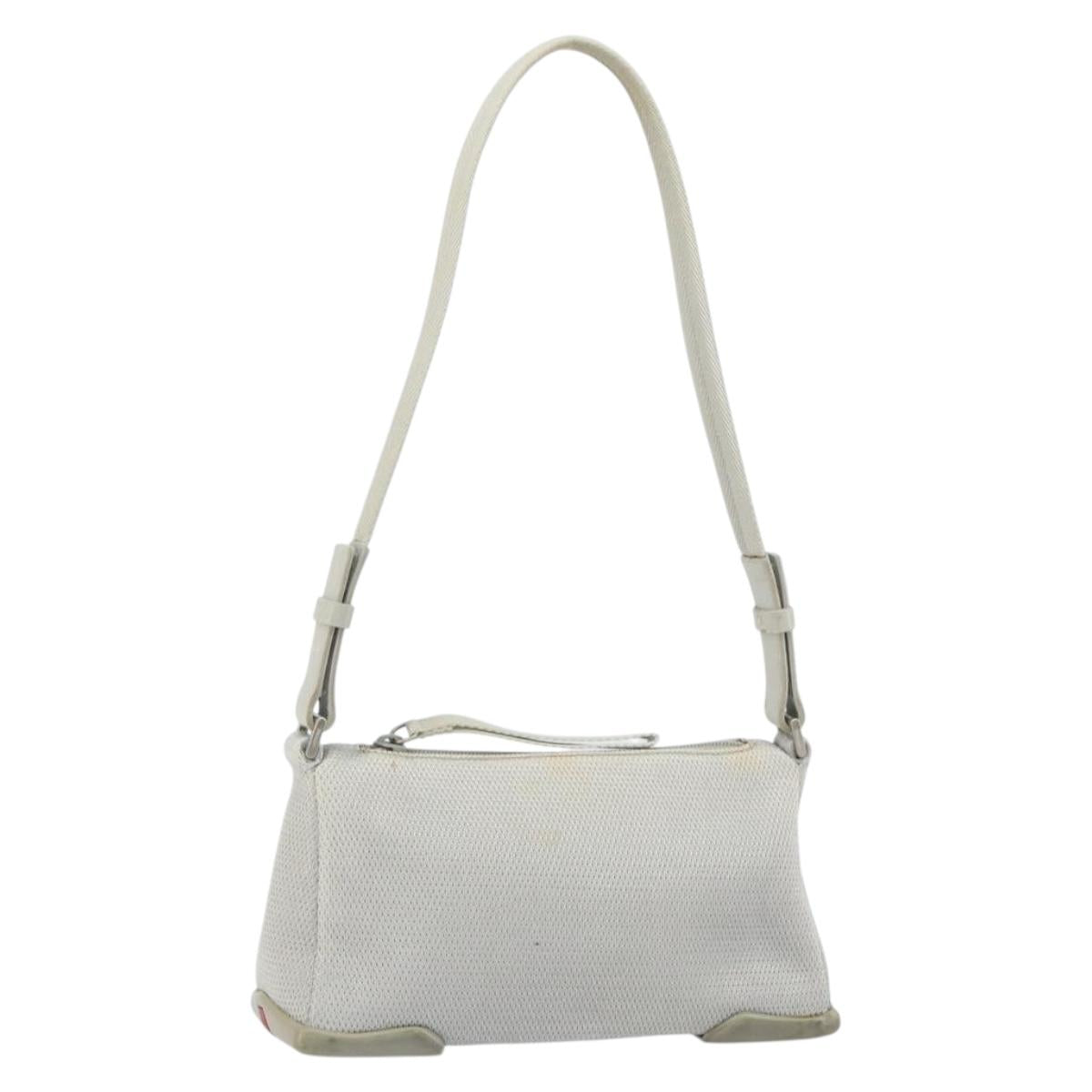 PRADA Sports Shoulder Bag Nylon Gray Silver Auth bs32392