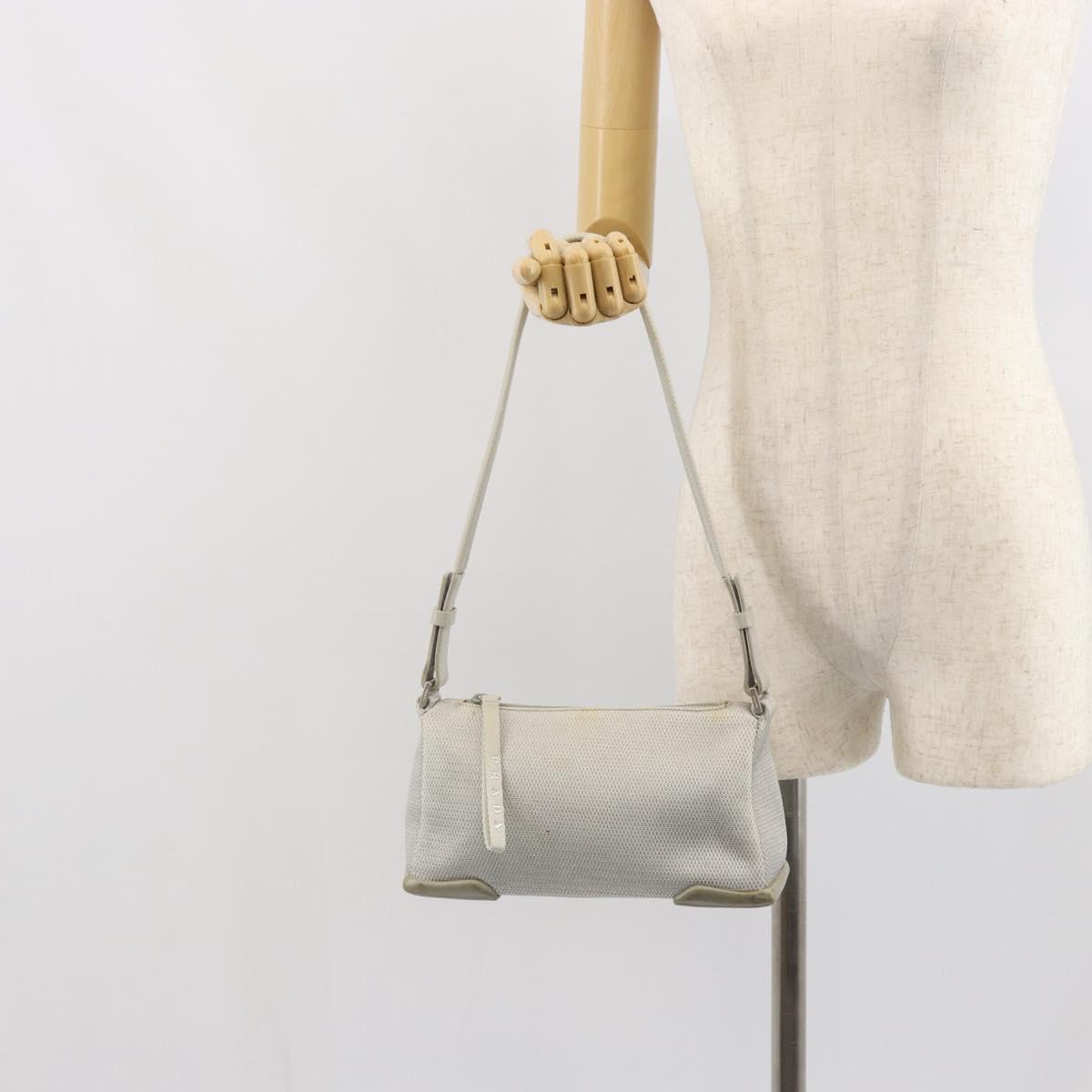PRADA Sports Shoulder Bag Nylon Gray Silver Auth bs32392