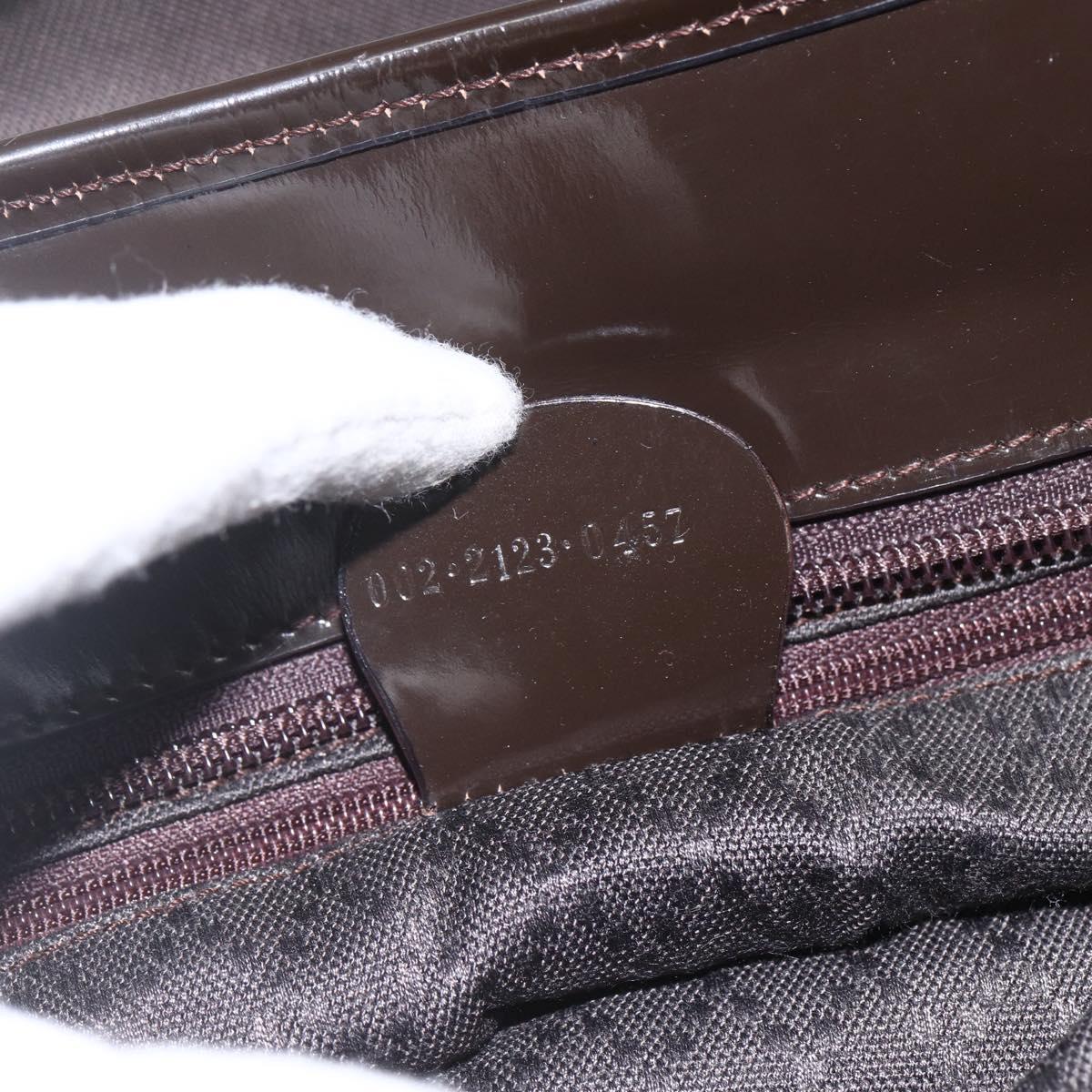 GUCCI Hand Bag Nylon Brown Silver 002 2123 0457 Auth bs32393
