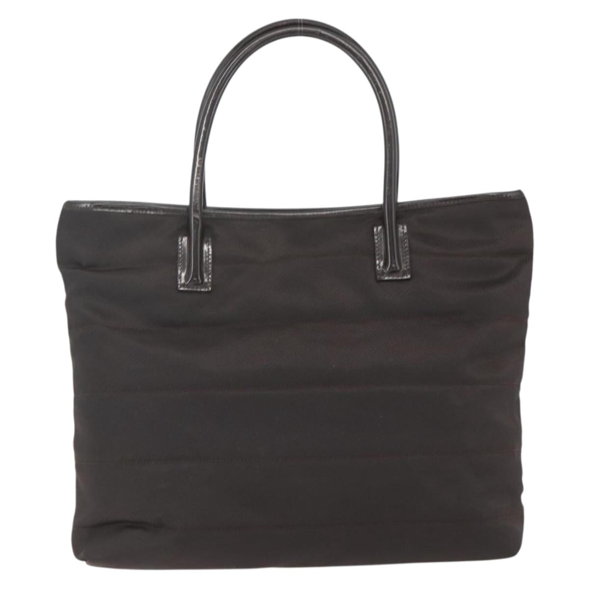 GUCCI Hand Bag Nylon Brown Silver 002 2123 0457 Auth bs32393