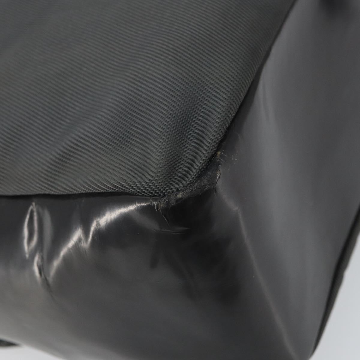 GUCCI Bamboo Hand Bag Nylon Gray Silver 000 1014 0575 Auth bs32394