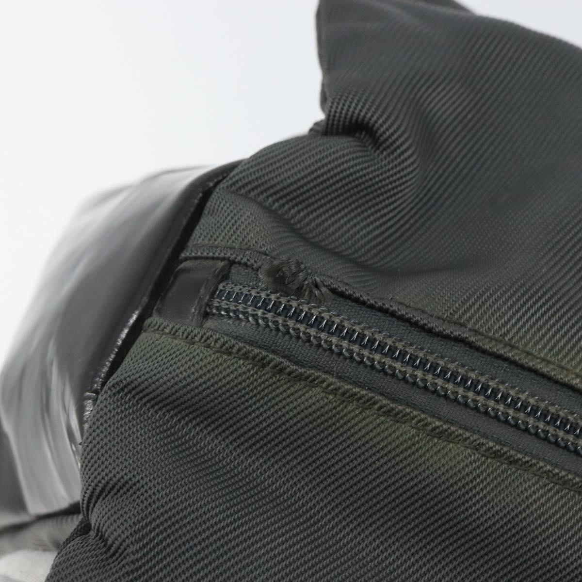 GUCCI Bamboo Hand Bag Nylon Gray Silver 000 1014 0575 Auth bs32394