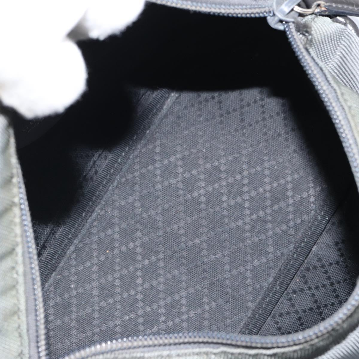 GUCCI Bamboo Hand Bag Nylon Gray Silver 000 1014 0575 Auth bs32394