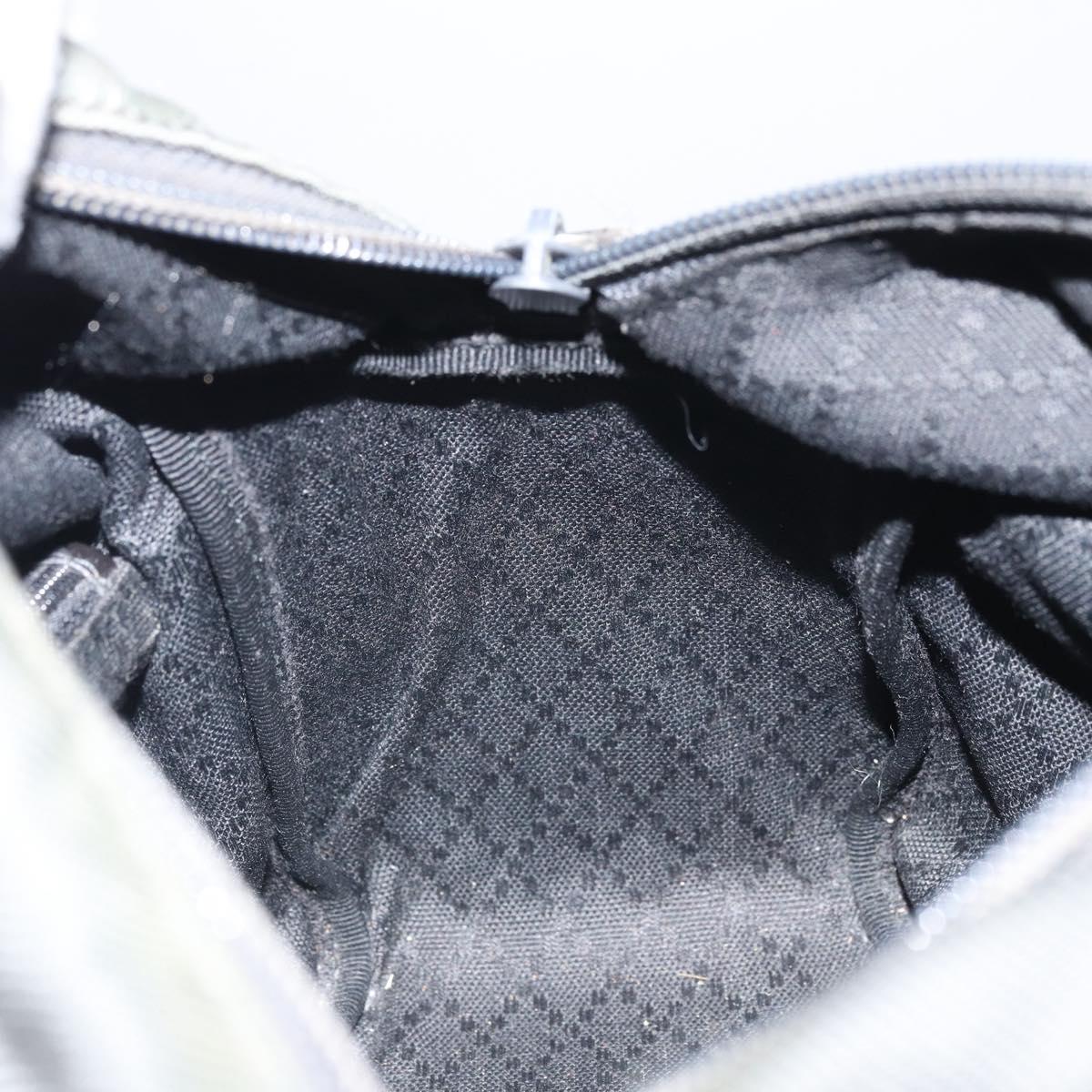 GUCCI Bamboo Hand Bag Nylon Gray Silver 000 1014 0575 Auth bs32394