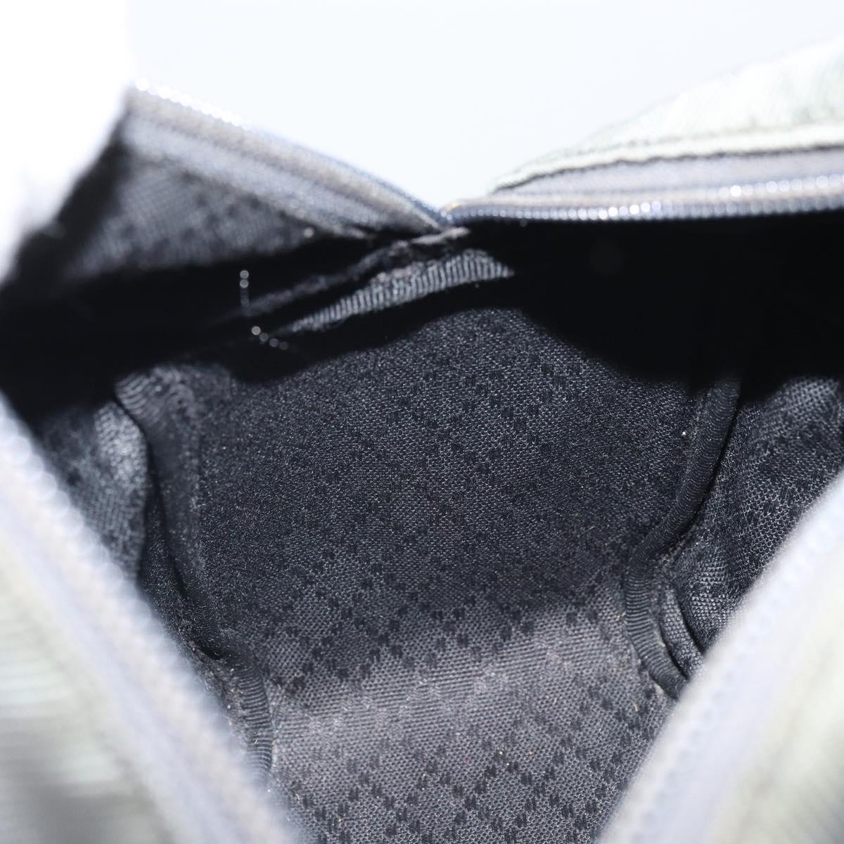 GUCCI Bamboo Hand Bag Nylon Gray Silver 000 1014 0575 Auth bs32394