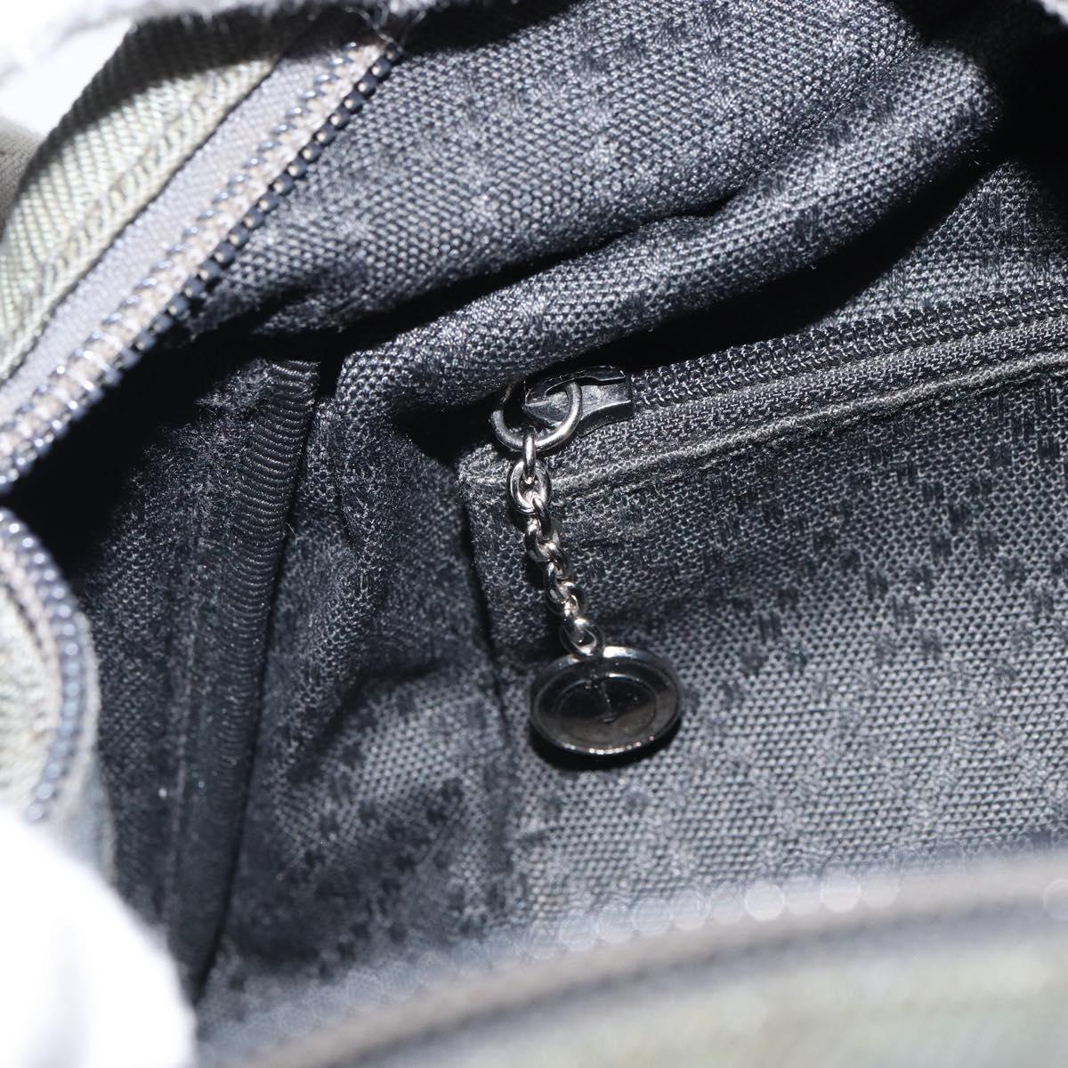 GUCCI Bamboo Hand Bag Nylon Gray Silver 000 1014 0575 Auth bs32394