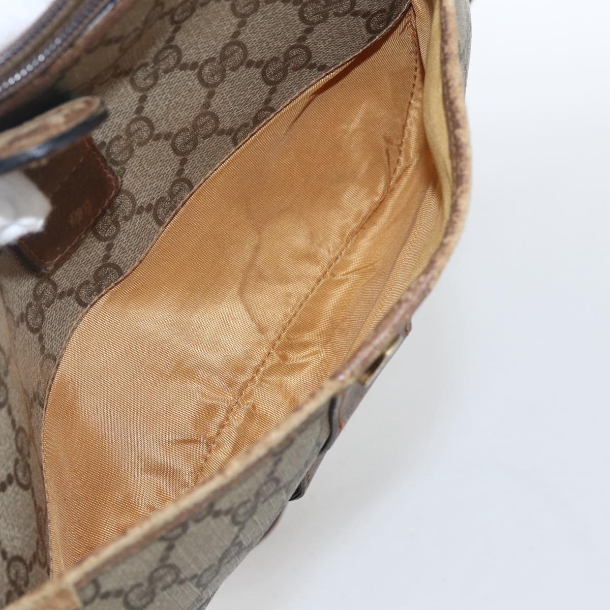 GUCCI GG Supreme Web Sherry Line Bag PVC Beige Gold 89 02 032 Auth bs32397