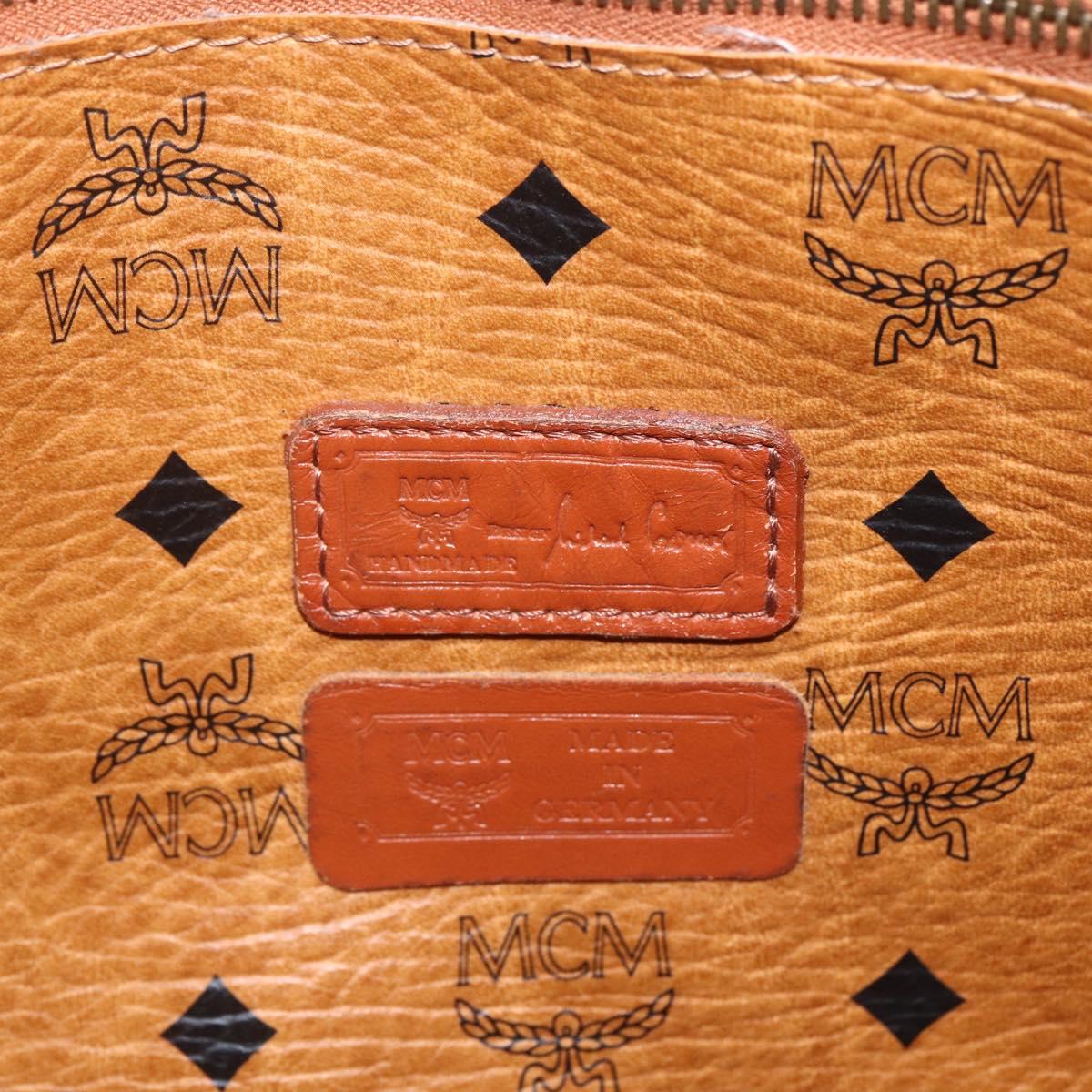 MCM Logogram Vicetos Tote Bag PVC Brown Gold Auth bs32399