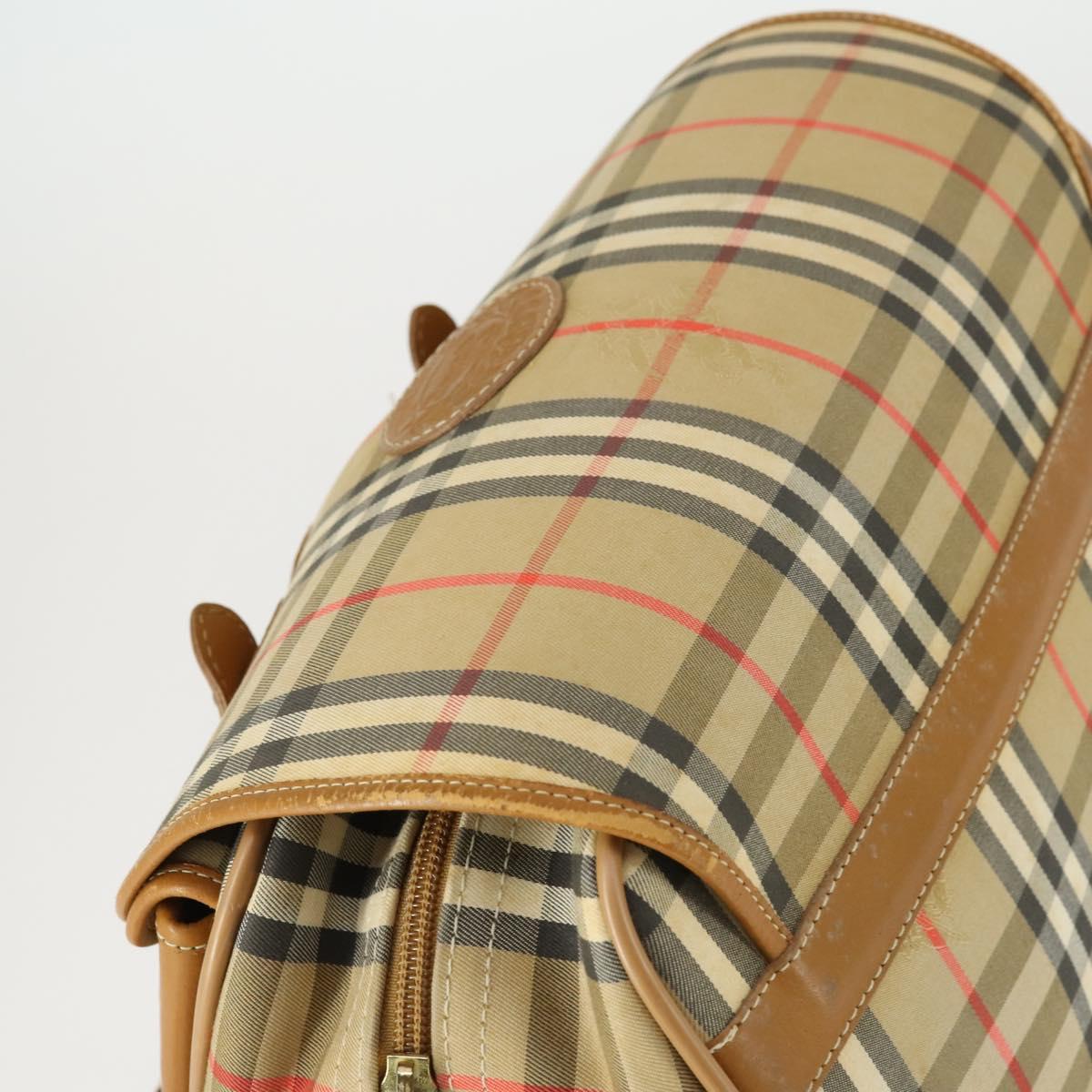 Burberrys Nova Check Shoulder Bag Canvas Beige Gold Auth bs32400