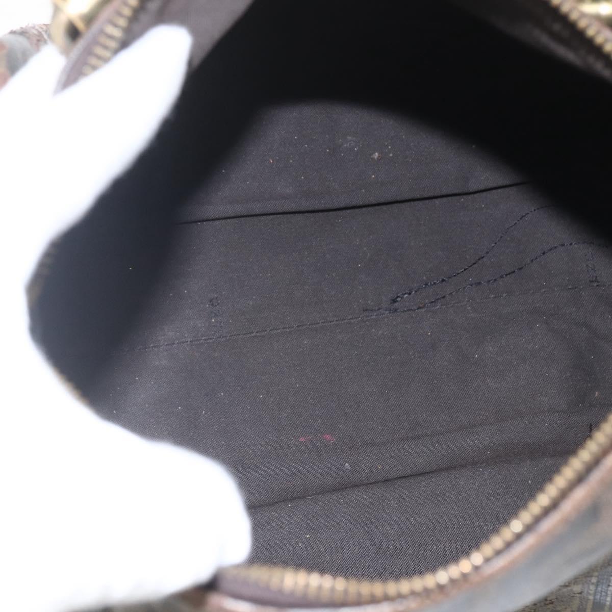 FENDI Zucca Canvas Hand Bag PVC Black Brown Auth bs32403