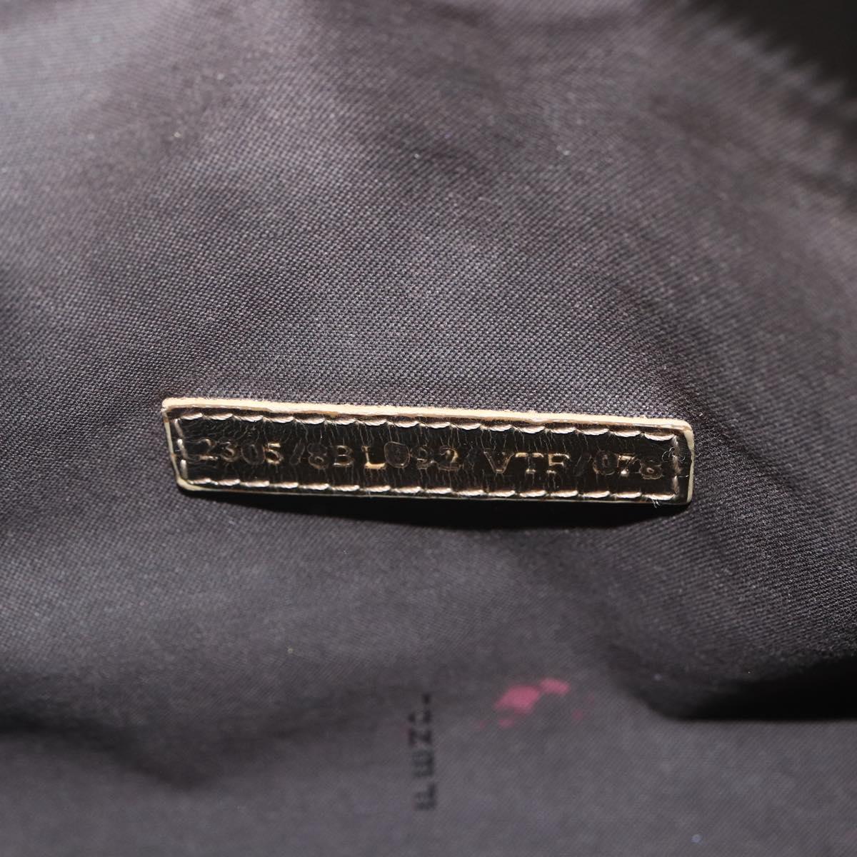 FENDI Zucca Canvas Hand Bag PVC Black Brown Auth bs32403